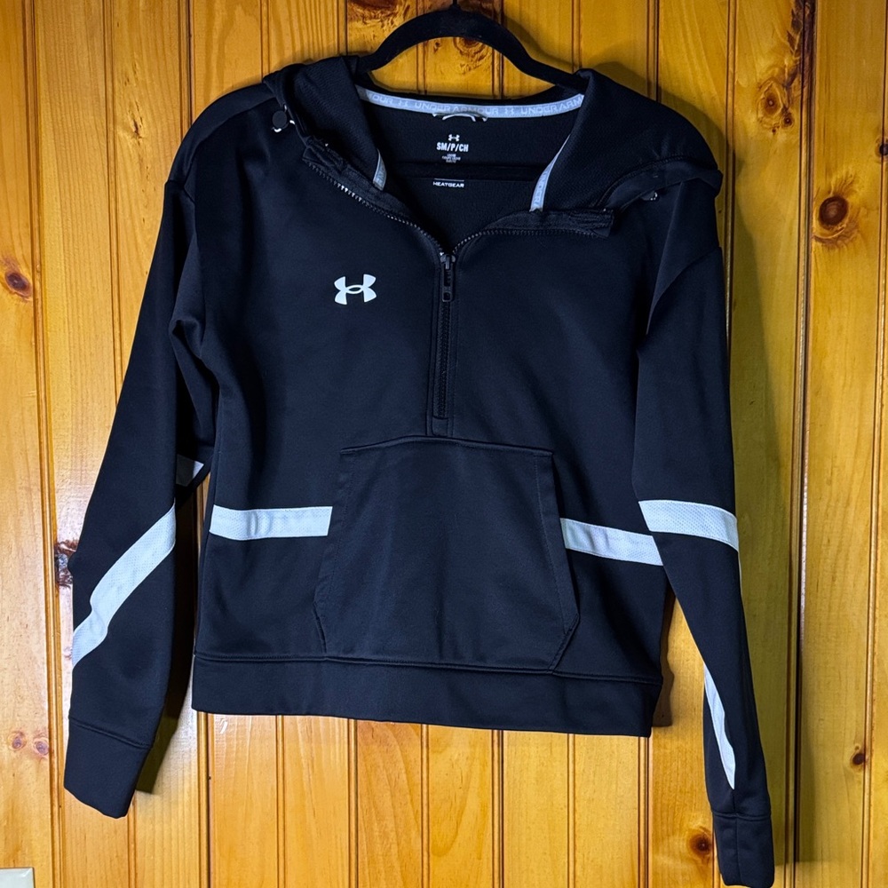 Under Armour Women's Black Hoodie with White Details